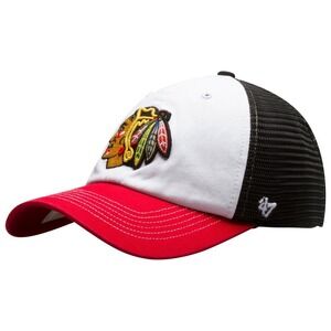 Chicago Blackhawks Tri-Color 47 Brand Closer Mesh Back Flex Fit Hat OSFM